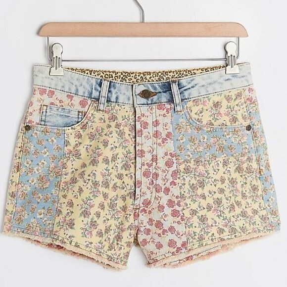 Anthropologie Pants - NEW! Anthropologie Farm Rio Ultra High-Rise Patchwork Denim Shorts - 29 $118.00